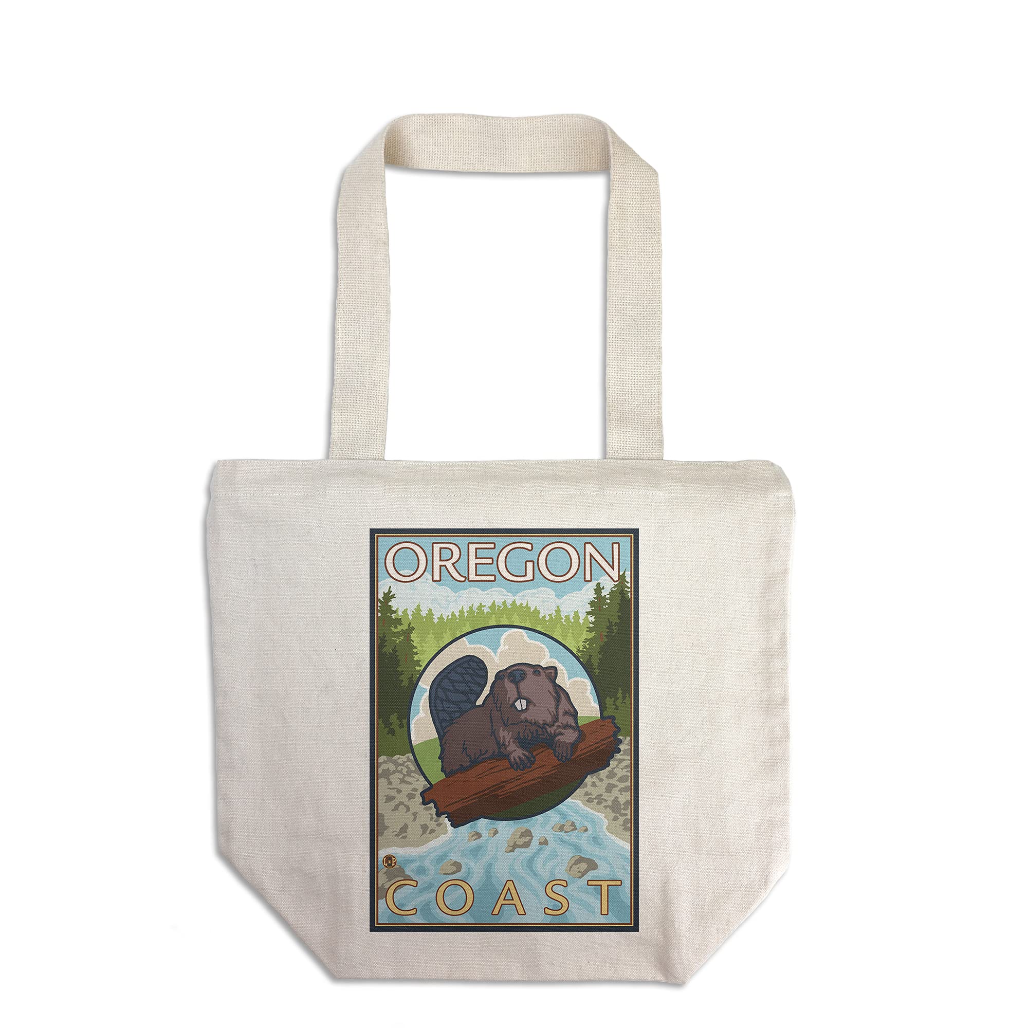 Beaver and River Oregon Coast Tote Bag - 100% Cotton Canvas Reusable Shopping Bag for Groceries, Beach Trips & Eco-Friendly Lifestyle
