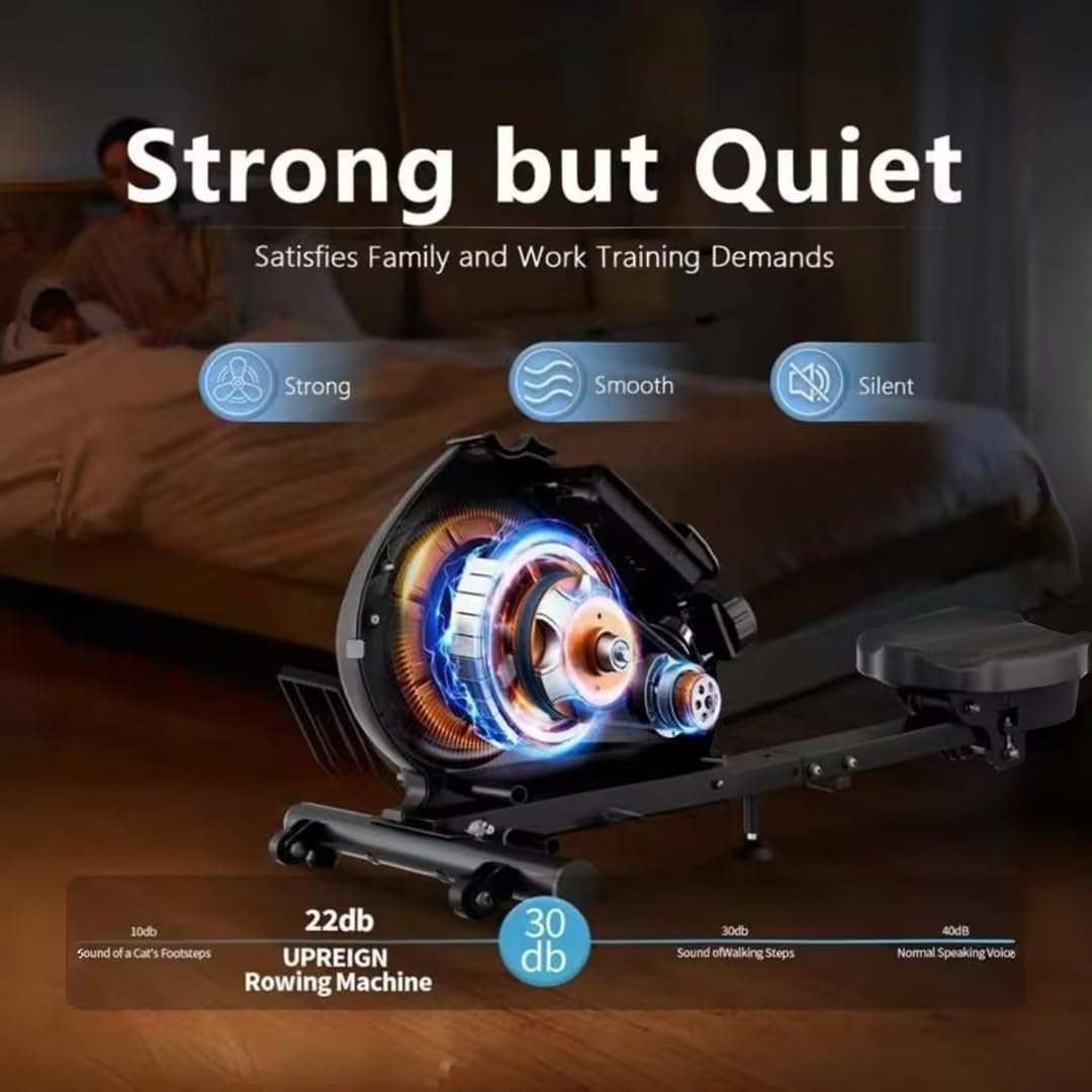 Premium Magnetic Rowing Machine for Home - Quiet Foldable Rower with Adjustable Resistance for Full-Body Workout | Burn Fat & Build Muscle | Perfect for Home Gym, Cardio Training & Small Spaces