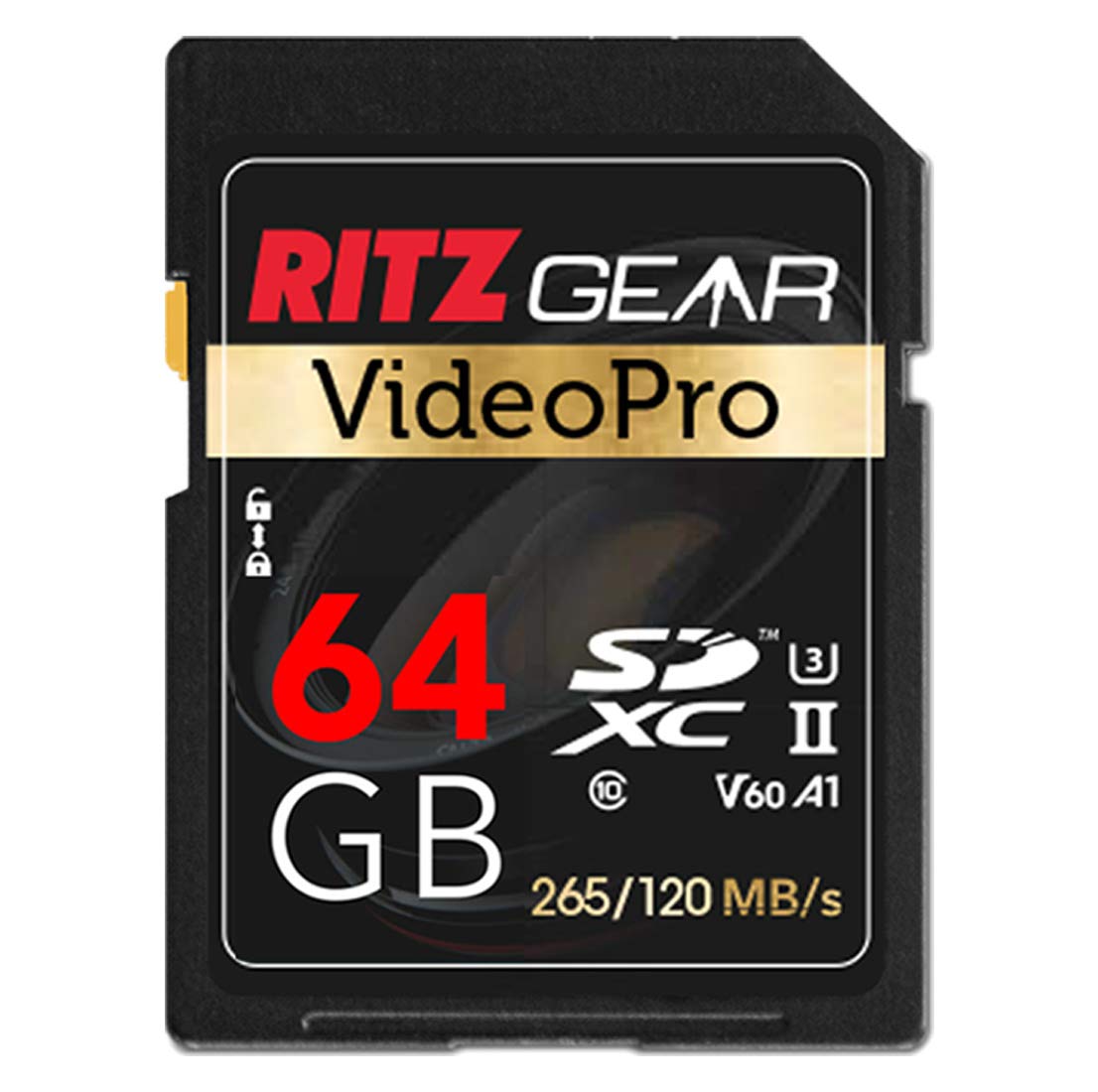 Ritz Gear 64GB V60 4K U3 SDXC Memory Cards 10-Pack with High-Speed Card Reader & 12-Slot Memory Card Case - Perfect for DSLR Cameras, Drones, and Action Cameras