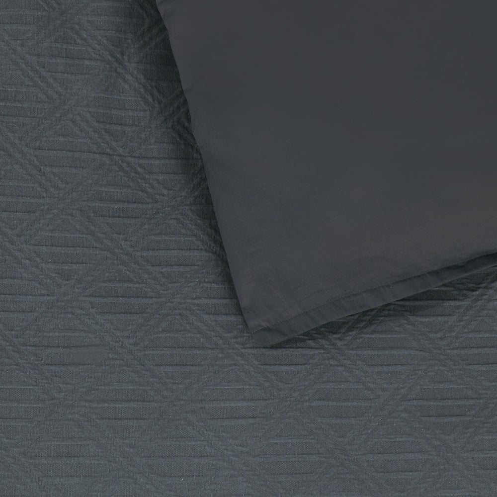 Hallston Charcoal Quilt Cover Set - King Size Bedding Set | Soft & Breathable Duvet Cover with Pillowcases | Perfect for Master Bedroom, Guest Room & Hotel Use