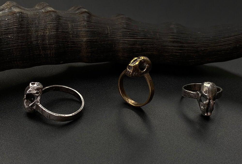 Gothic Bat Skull Ring for Men - Unique Halloween Jewelry, Punk Style Accessory for Goth Fashion & Costume Parties