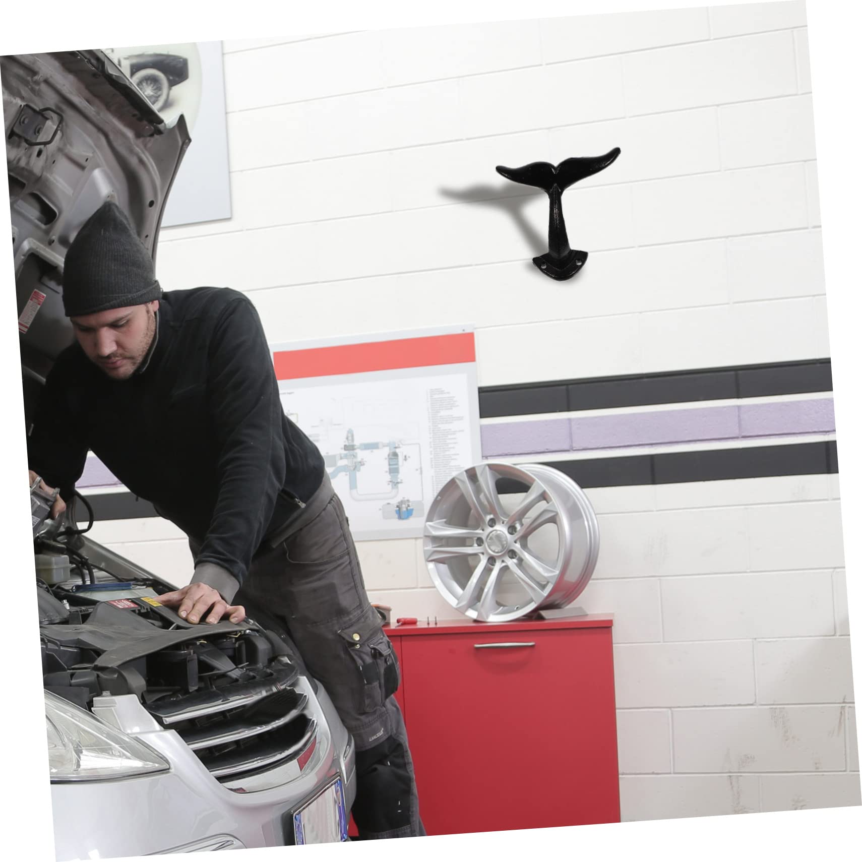 LIFKICH Garage Organization Tool - Heavy Duty Wall Mount Hooks with Fish Tail Design for Sturdy Storage - Perfect for Hanging Tools, Bikes, and Garden Equipment in Garage, Shed, or Workshop