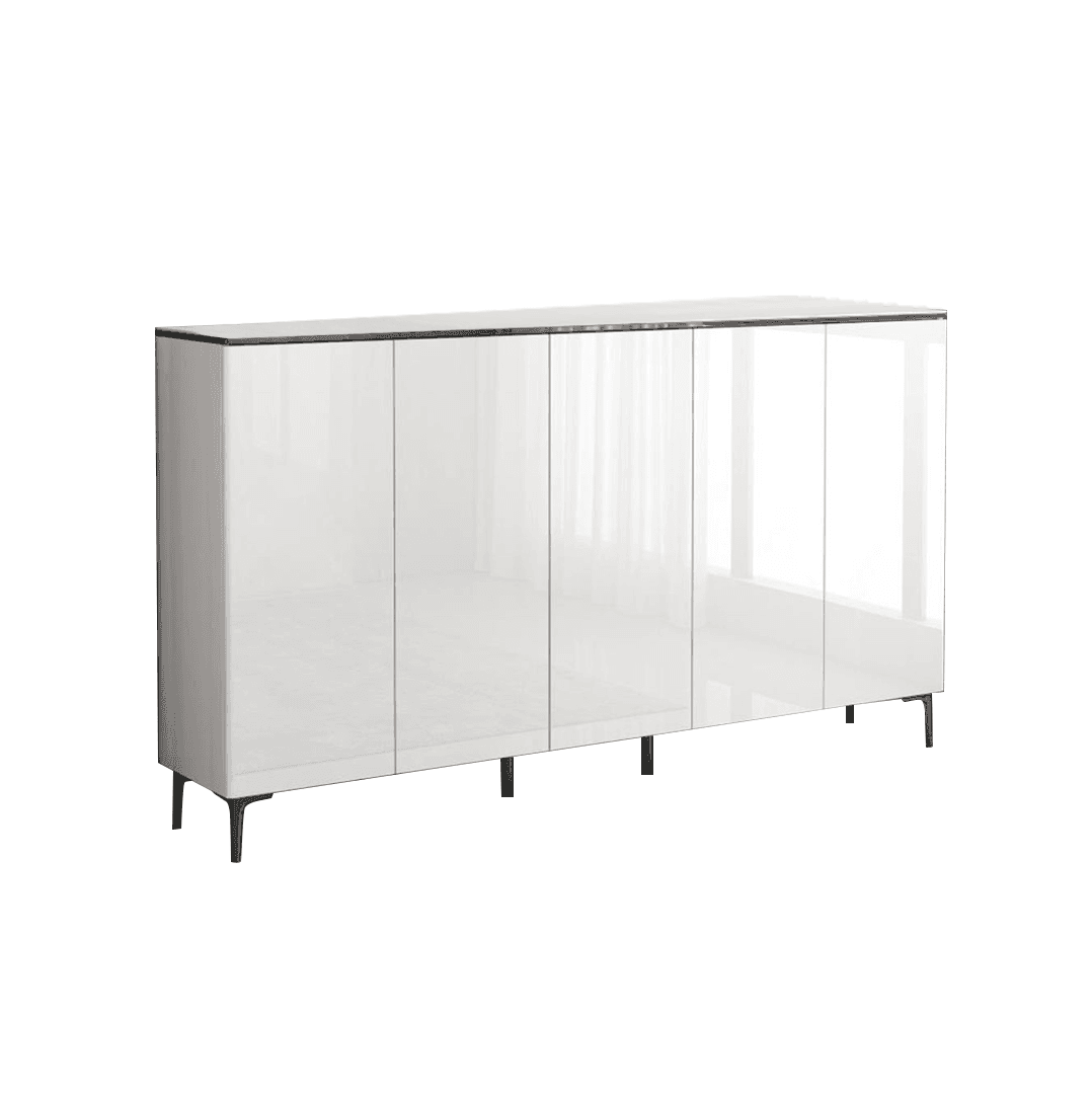 Musto 5-Door Shoe Cabinet with Sintered Stone Surface - Modern Entryway Storage Organizer for Hallway, Mudroom & Closet Organization