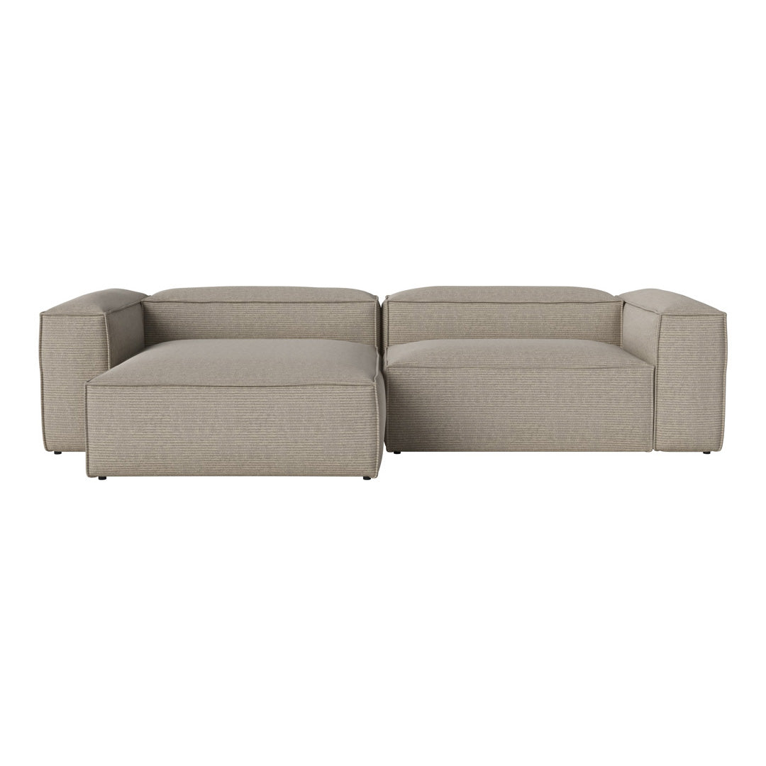 Cosima 2-Seater Sofa with Chaise Lounge - Modern Fabric Sectional Couch for Small Spaces, Living Room & Apartment Furniture (Gray) - Perfect for Relaxing, Entertaining & Small Space Living