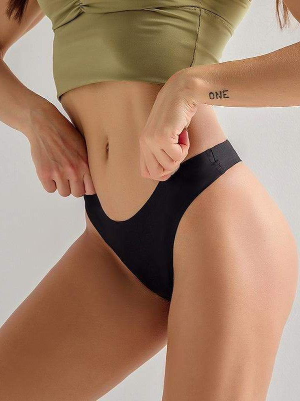 ZASUWA Women's Seamless High Waist Yoga Pants with Thong - Comfortable Workout Leggings for Gym, Running & Lounge Wear