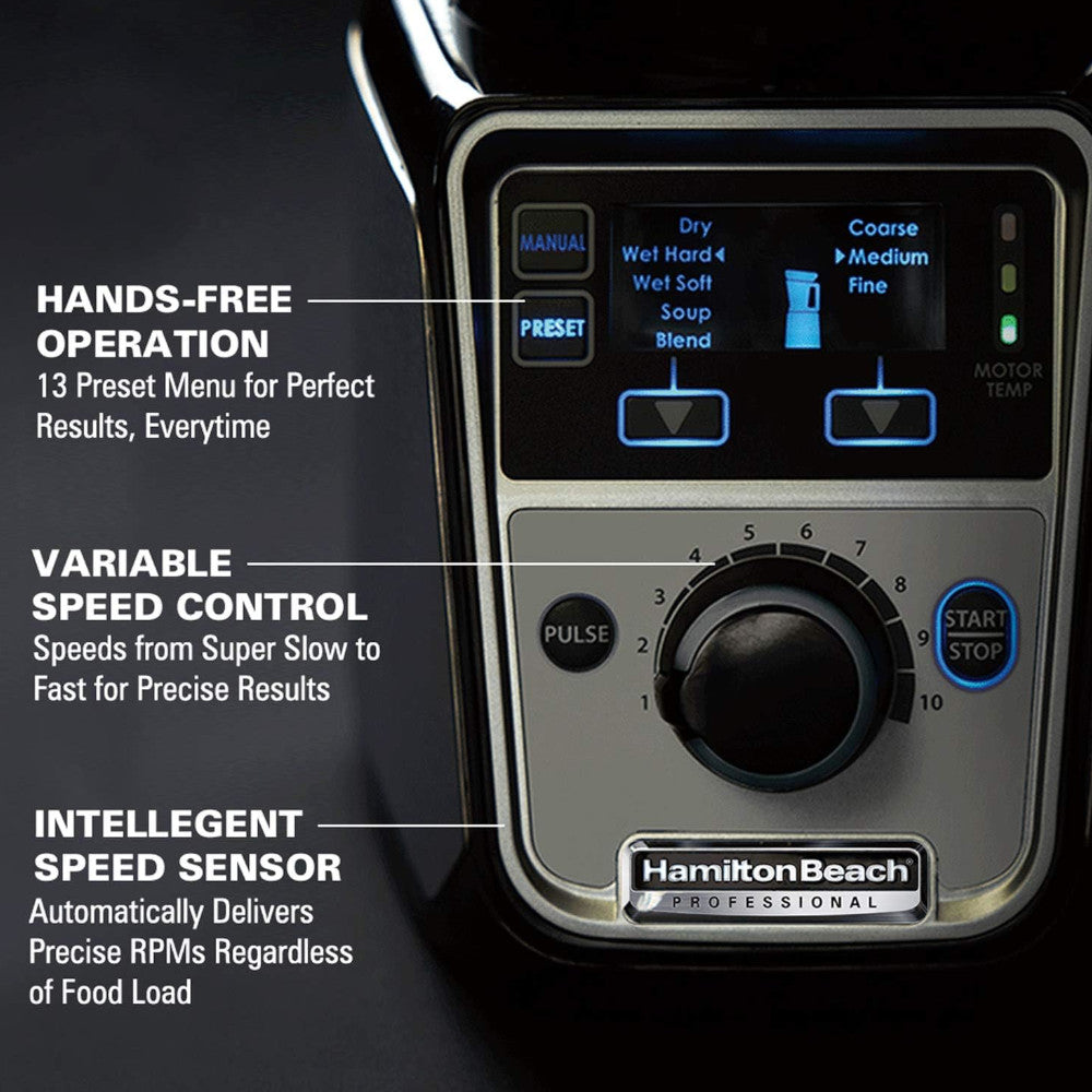 Refurbished Hamilton Beach Professional 58770 2.2 HP 120V Mixer Grinder & Juicer with Warranty - Perfect for Smoothies, Juicing & Food Prep in Home Kitchens