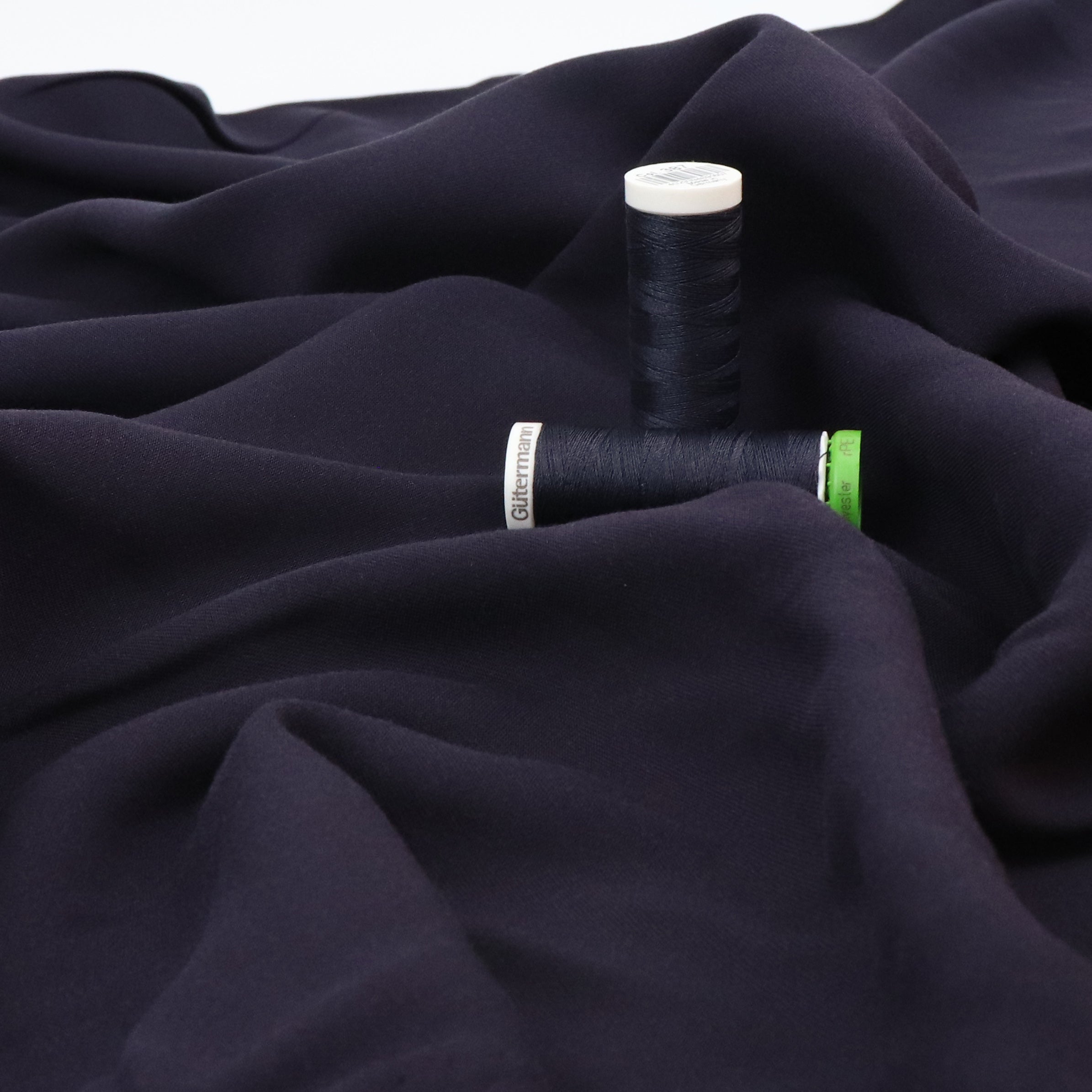 Premium Navy Blue Viscose Twill Fabric - 66cm Wide End of Bolt - Perfect for Dresses, Skirts & DIY Fashion Projects
