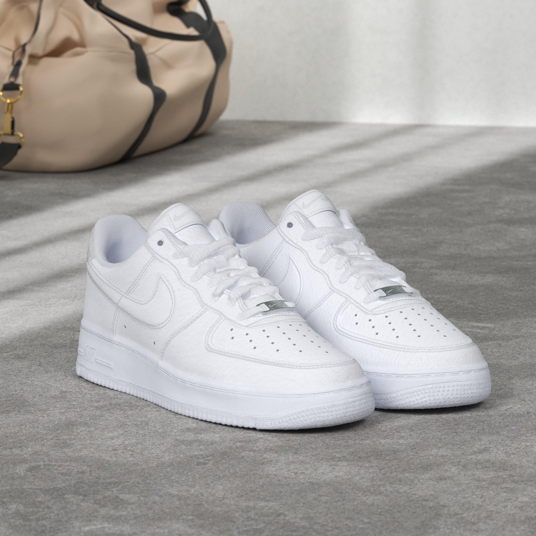Nike Men's Air Force 1 Low Supreme Mini Box Logo White Sneakers - Streetwear Fashion & Casual Wear for Everyday Style