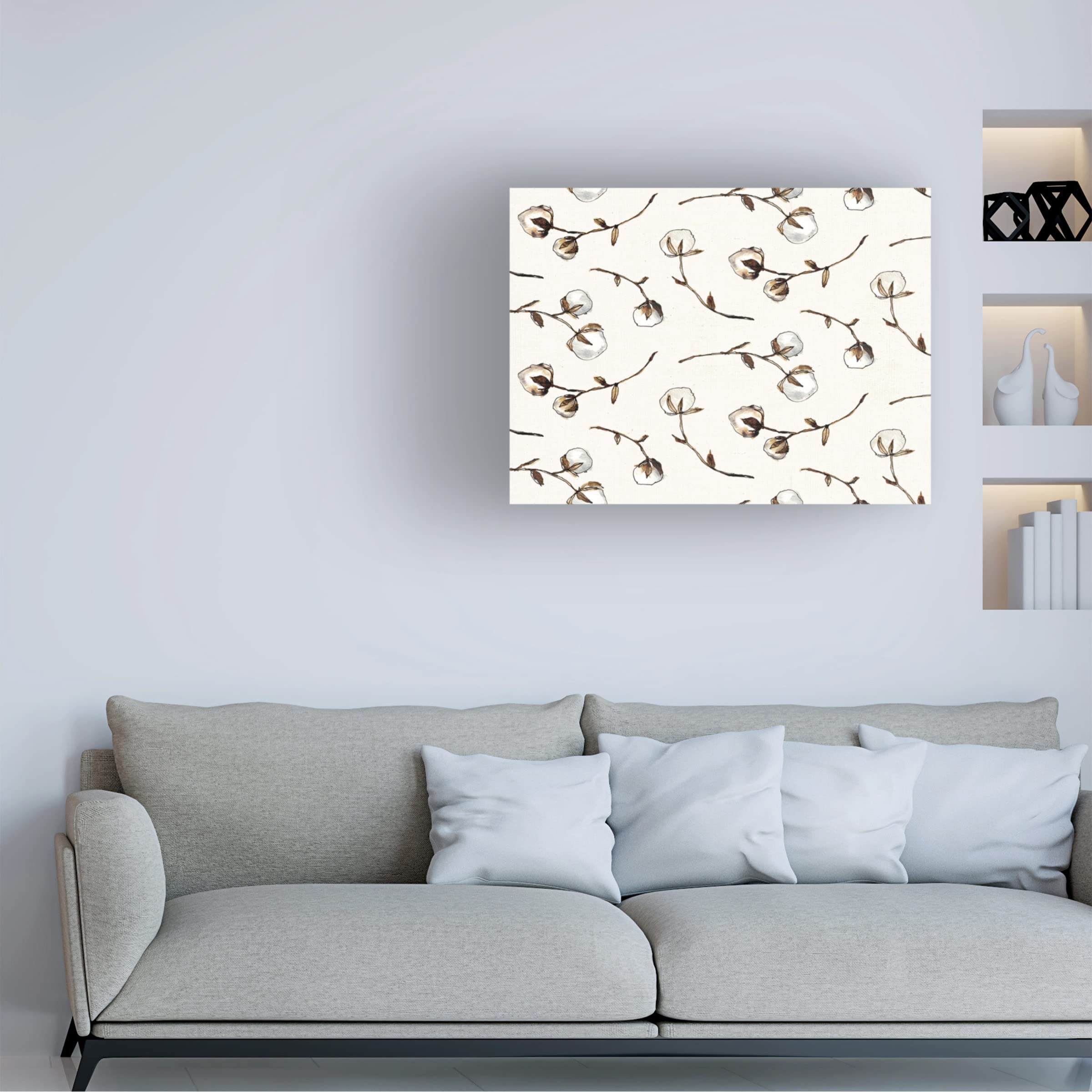 Anne Tavoletti 'Country Life Step 05A Crop' Canvas Wall Art Print - Farmhouse Landscape Painting for Living Room, Bedroom & Office Decor