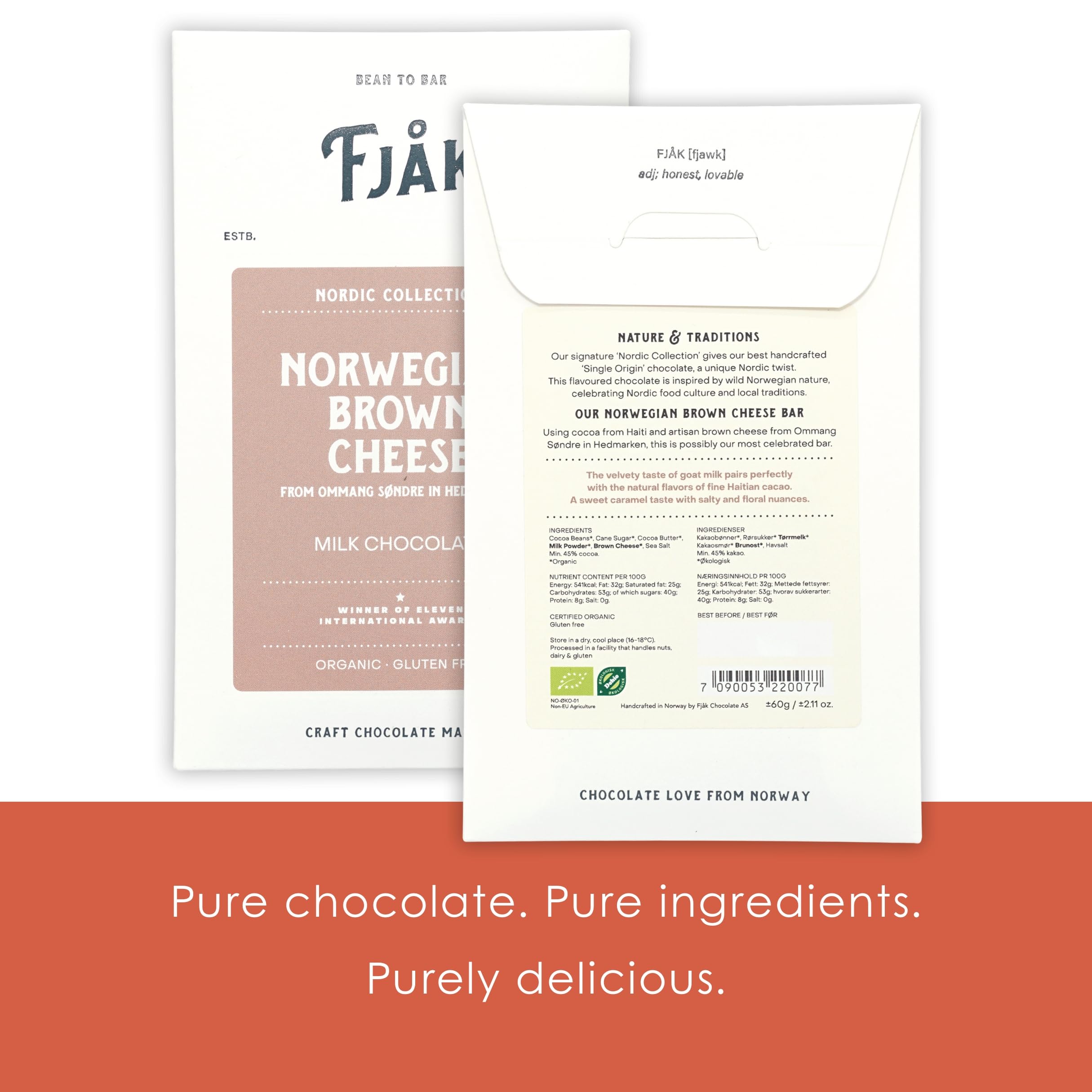 Premium Norwegian Chocolate Bundle - Nordic Collection with Brown Cheese Milk Chocolate (45% Cocoa, 3 Pack) - Perfect Gift for Holidays, Birthdays & Coffee Pairing