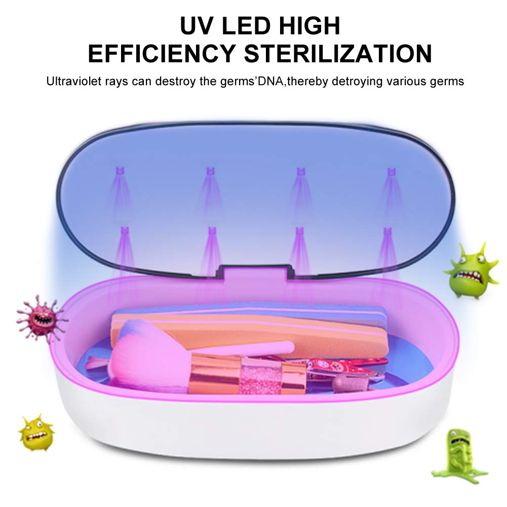 UV Sterilizer Box with USB Cable - 60S/90S Fast UV LED Sterilization for Jewelry, Glasses, Baby Products & Cosmetics | Portable Disinfection Case for Home, Salon, Travel & Office Use