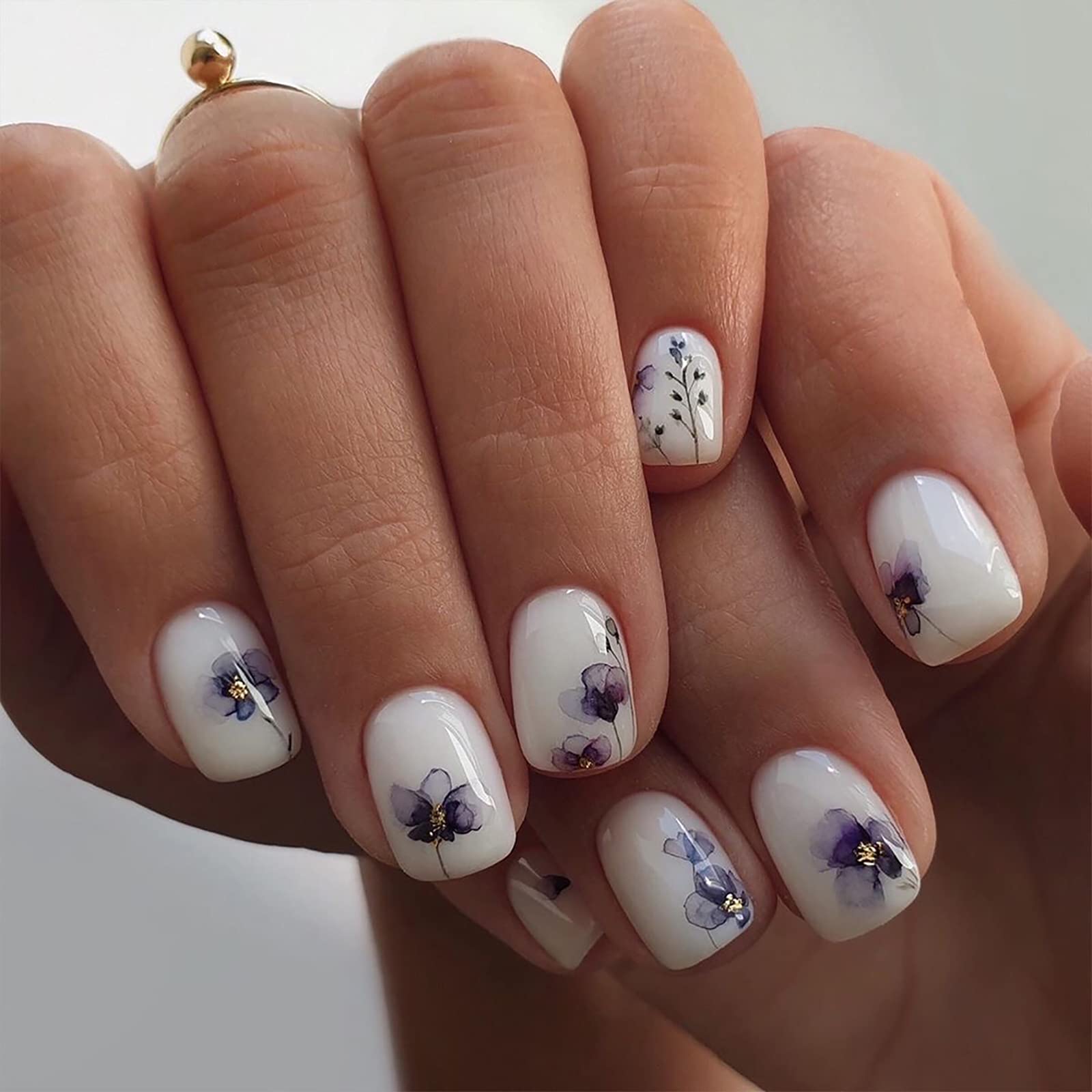Floral Press on Nails - Long Lasting Fake Nails with Flower Designs | Perfect for Parties, Weddings & Everyday Wear