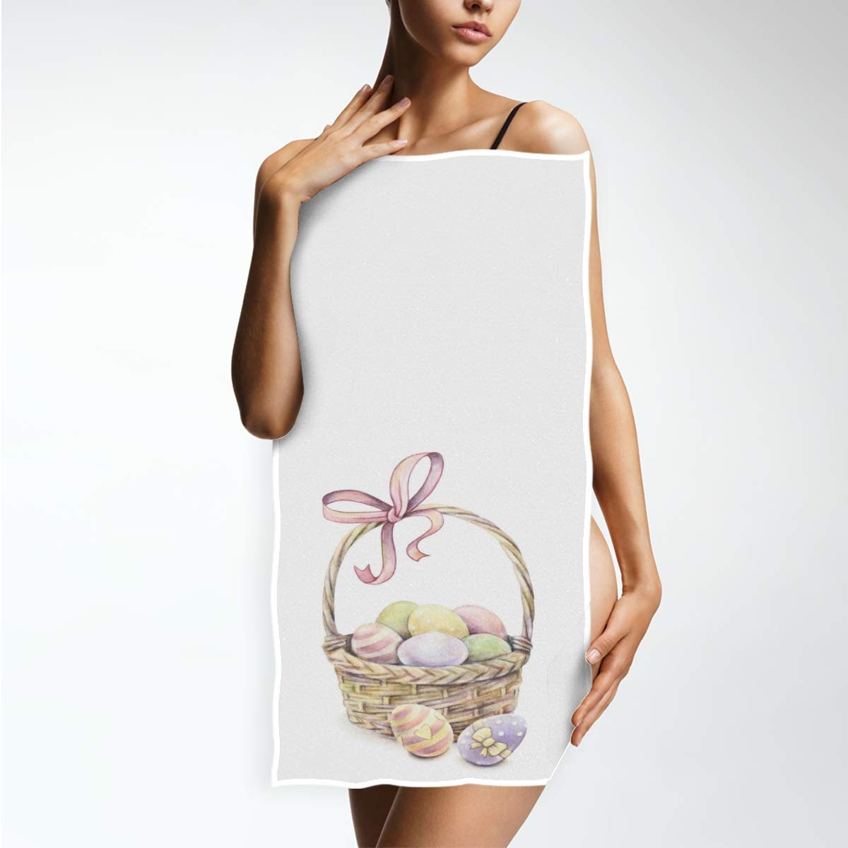 Pfrewn Easter Basket Eggs Hand Towels 16x30 Inch - Ultra Soft & Highly Absorbent Bathroom Towels, Small Bath & Kitchen Dish Towels for Guests - Perfect for Easter Decorations & Spring Home Decor