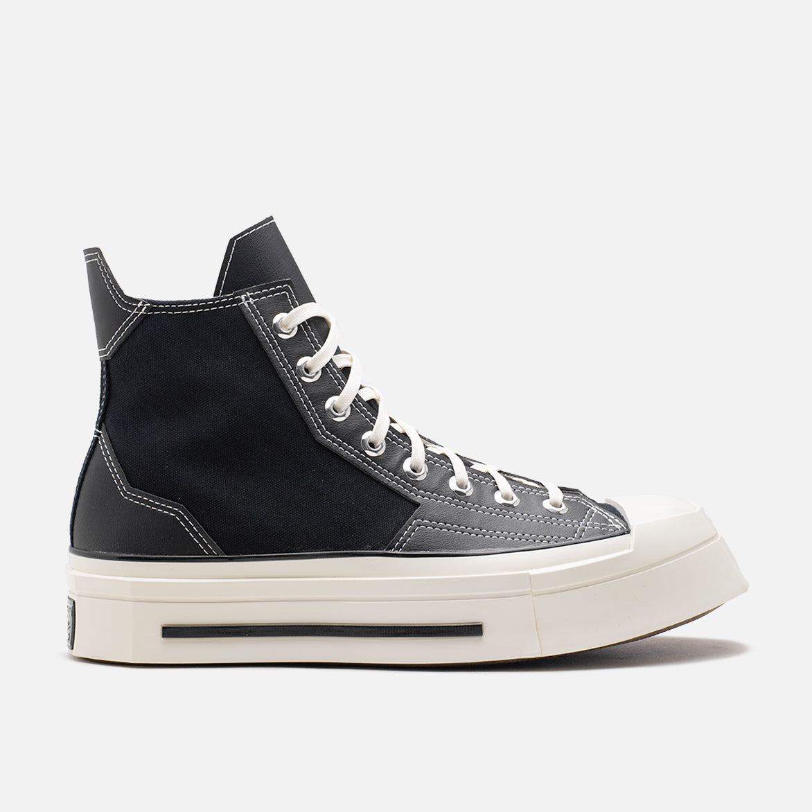 Chuck 70 De Luxe Squared Hi Black Sneakers - Classic High-Top Canvas Shoes for Men & Women | Perfect for Streetwear, Casual Outfits & Skateboarding