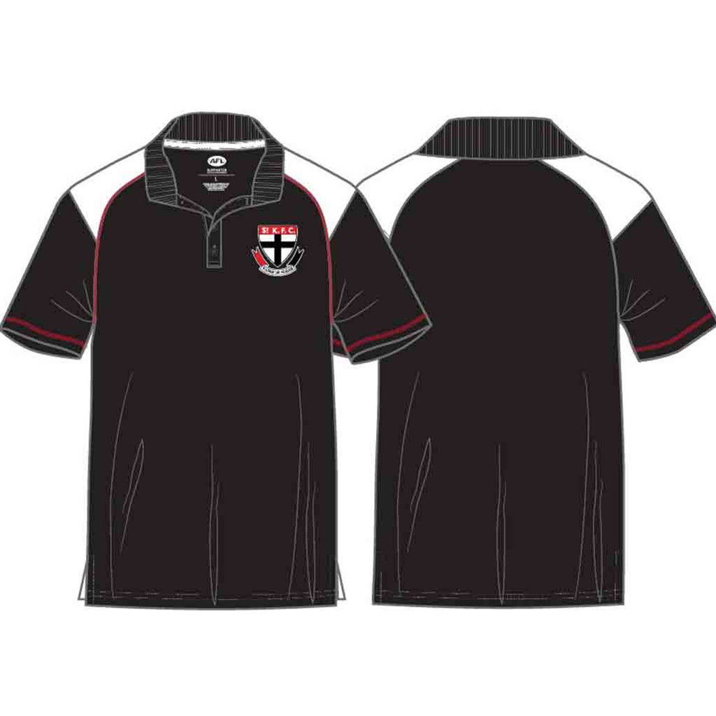 St Kilda Saints 2024 Performance Polo Shirt for Men - Breathable Moisture-Wicking Golf Tennis Rugby Sports Jersey for Active Lifestyle