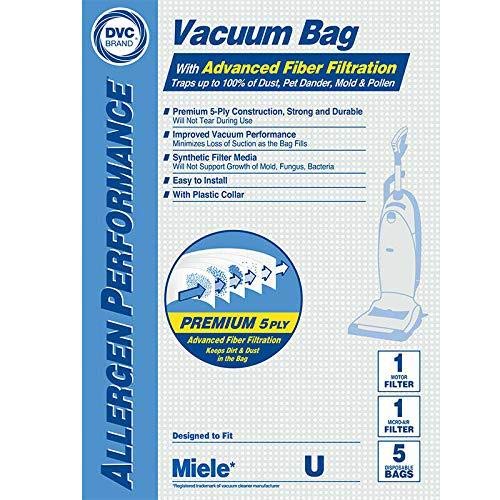 DVC Meile Type U 07282050 HEPA Vacuum Cleaner Bags - 30 Pack | Genuine OEM Replacement Filters | Made in USA | Perfect for Miele Canister & Upright Vacuums | Dust & Allergen Reduction for Cleaner Home Air