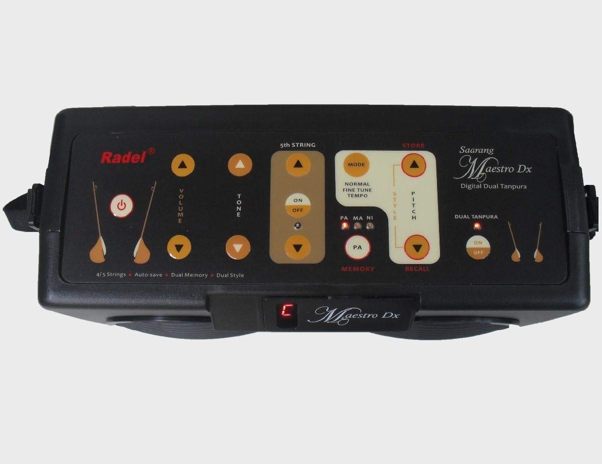 RADEL Saarang Maestro Dx Electronic Tanpura - Digital Tanpura Box with Bag, Power Cord & Manual - Professional DJ Sound Machine & Tanpura Sampler for Indian Classical Music Practice & Performances