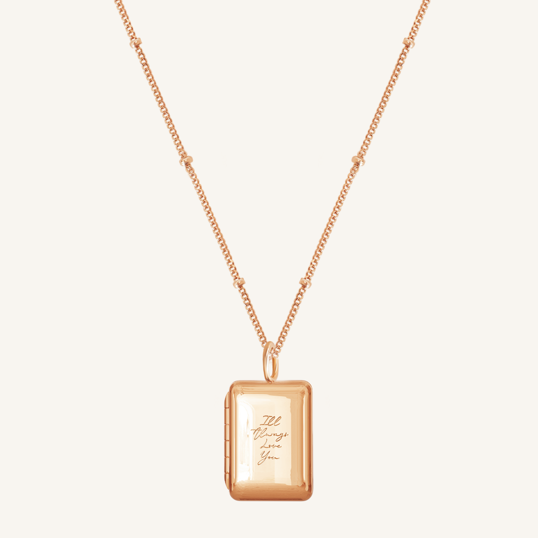 Personalized Etch Story Photo Locket Necklace - Custom Engraved Memorial Jewelry for Loved Ones | Perfect Gift for Anniversaries, Birthdays & Special Occasions