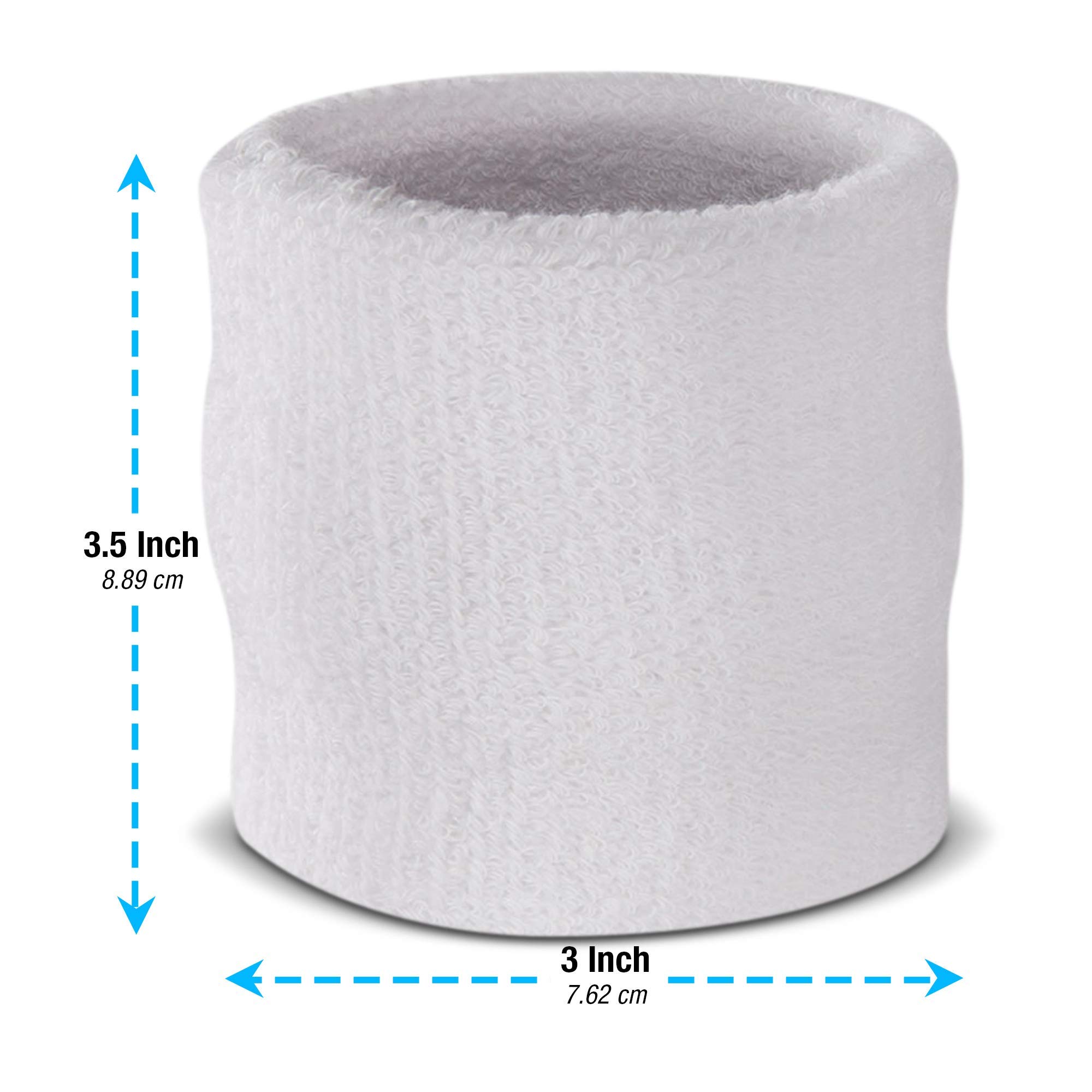 Suddora White Sweatband Set - 1 Headband & 2 Wristbands - Breathable Cotton Terry Cloth Sports Sweatbands for Men & Women - Perfect for Basketball, Tennis, Running & Workouts