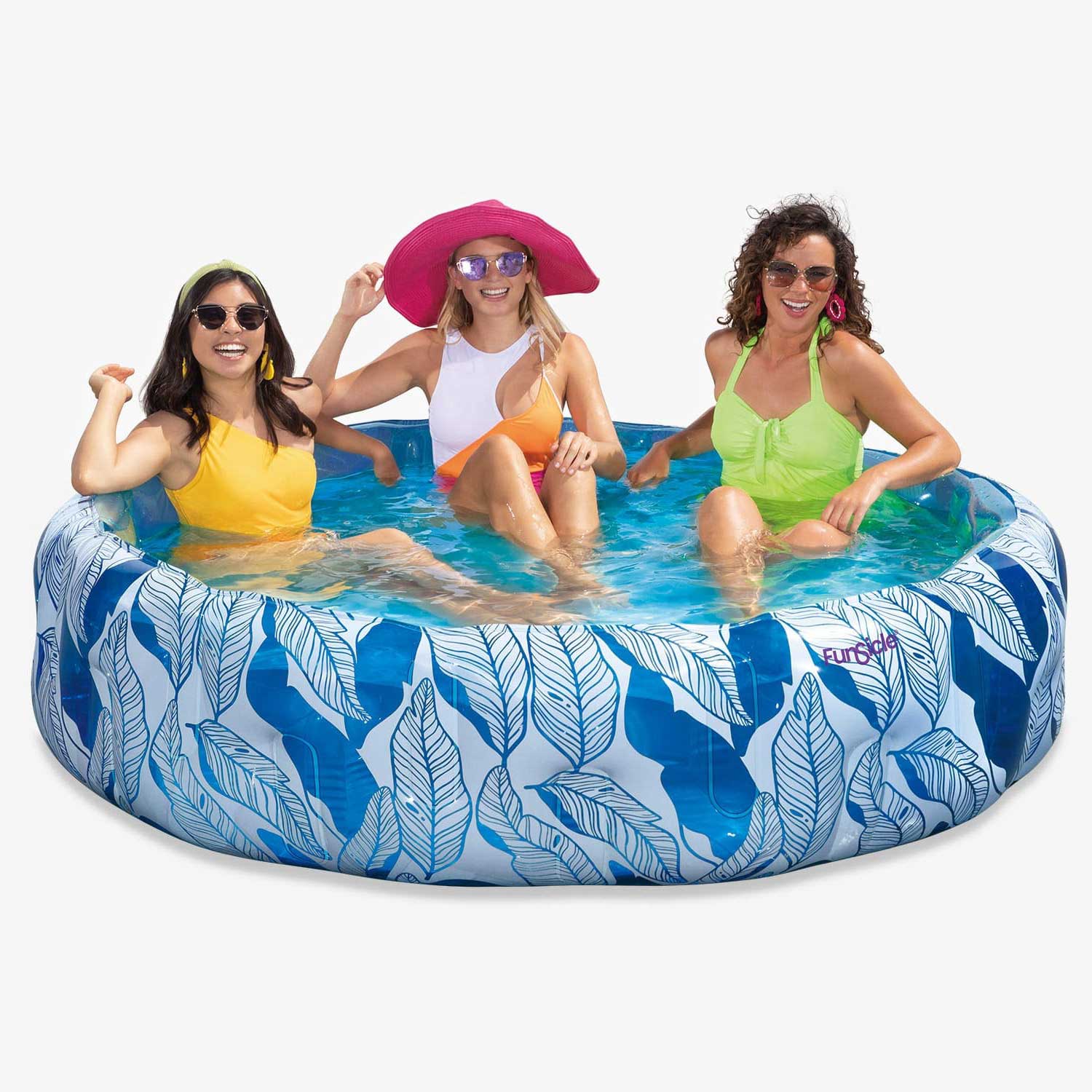 Premium Funsicle Sapphire Tropics Funcuzzi Pool Float - Ultra Comfortable Inflatable Lounger for Adults - Perfect for Pool Parties, Summer Relaxation & Backyard Fun
