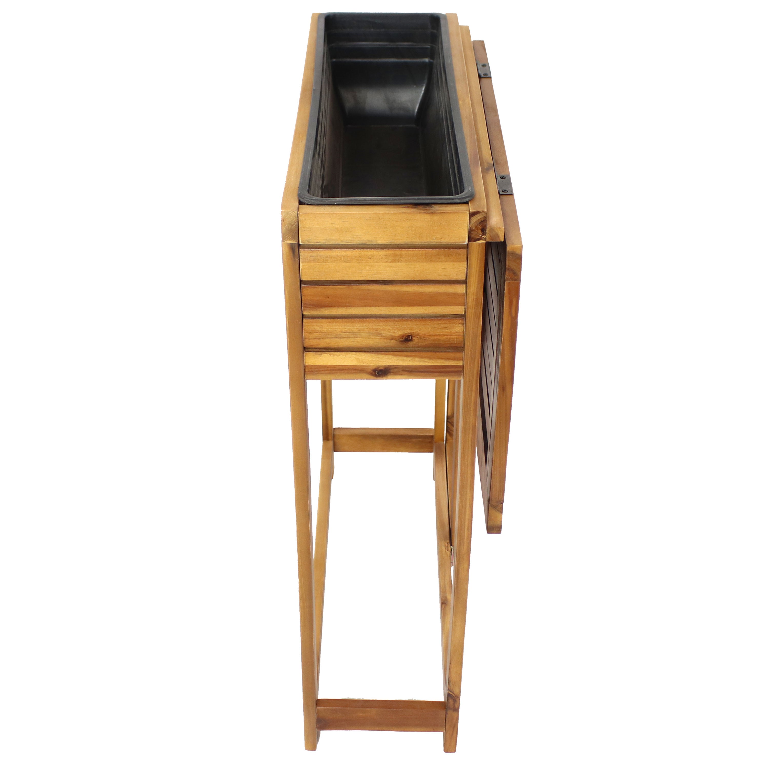 Premium Acacia Wood Raised Garden Bed with Shelf - 30.5