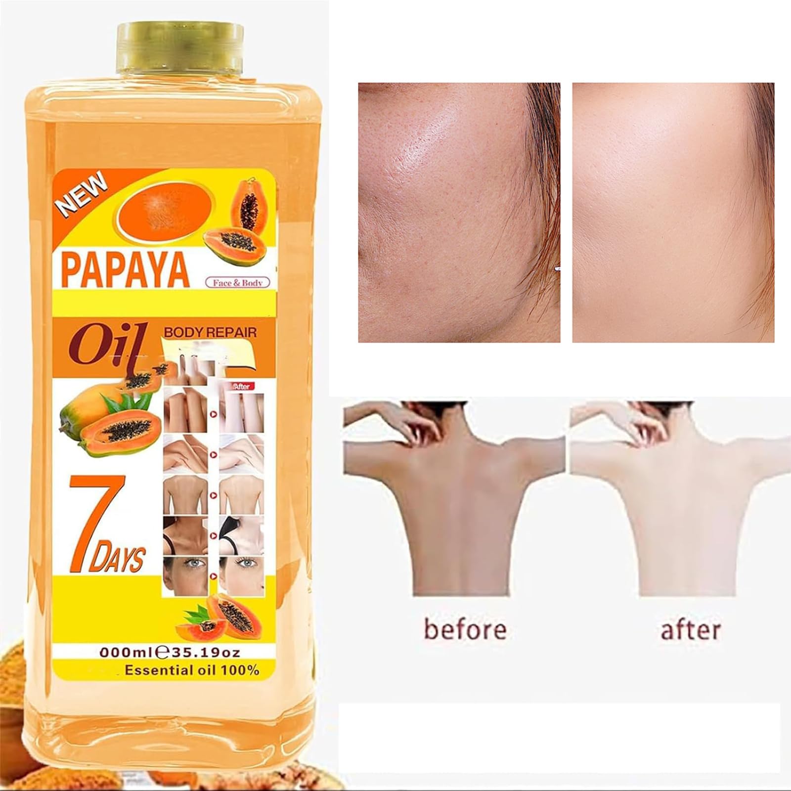 Soft 7 Turmeric Body Oil with Honey - 3 Pack | Natural Skin Brightening & Moisturizing Treatment for Dry Skin | Perfect for Massage, After Shower & Nighttime Skincare Routine