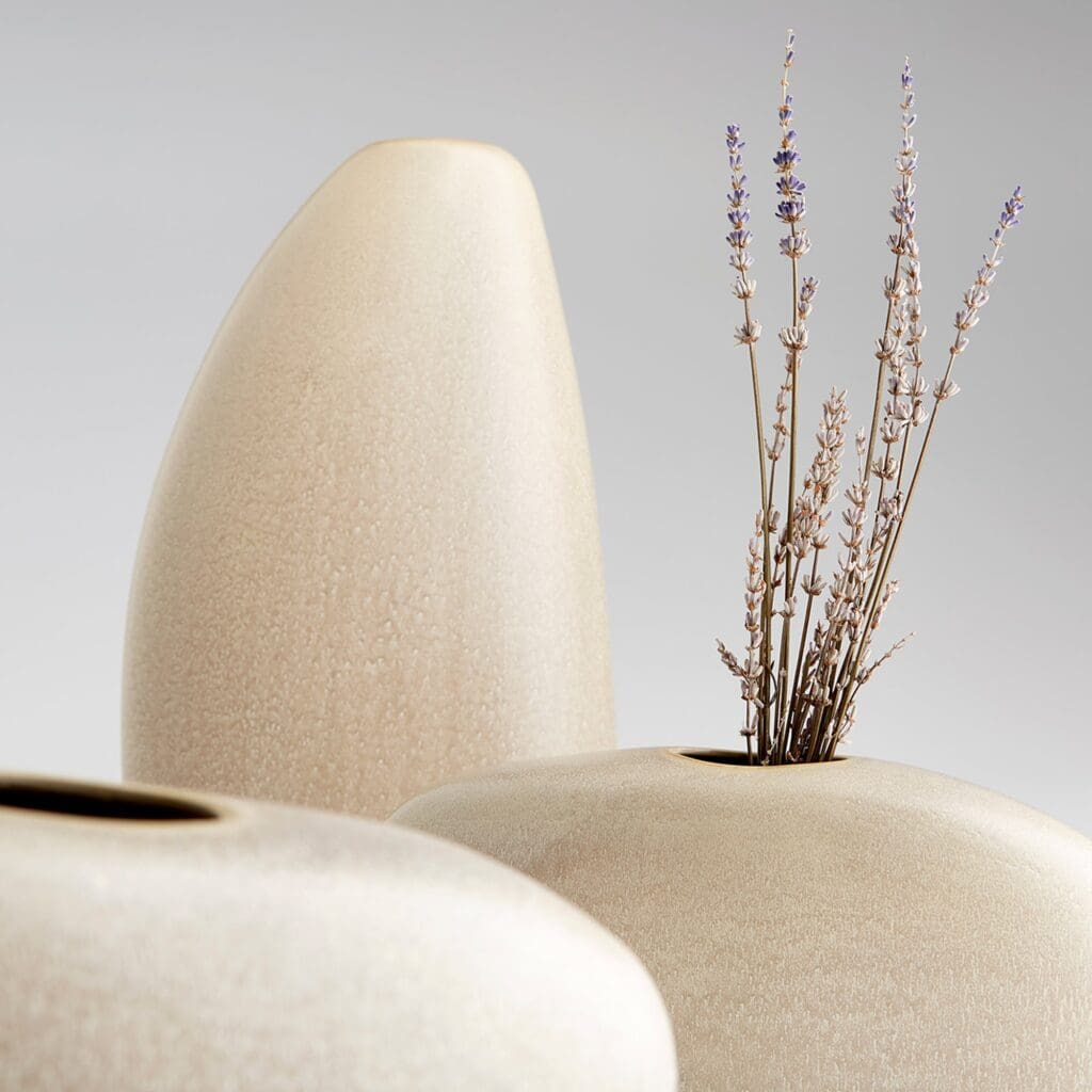 Cyan Design 10834 Pebble Vase - Olive Glaze Medium Ceramic Vase for Home Decor, Wedding Centerpiece, Living Room & Office Decoration