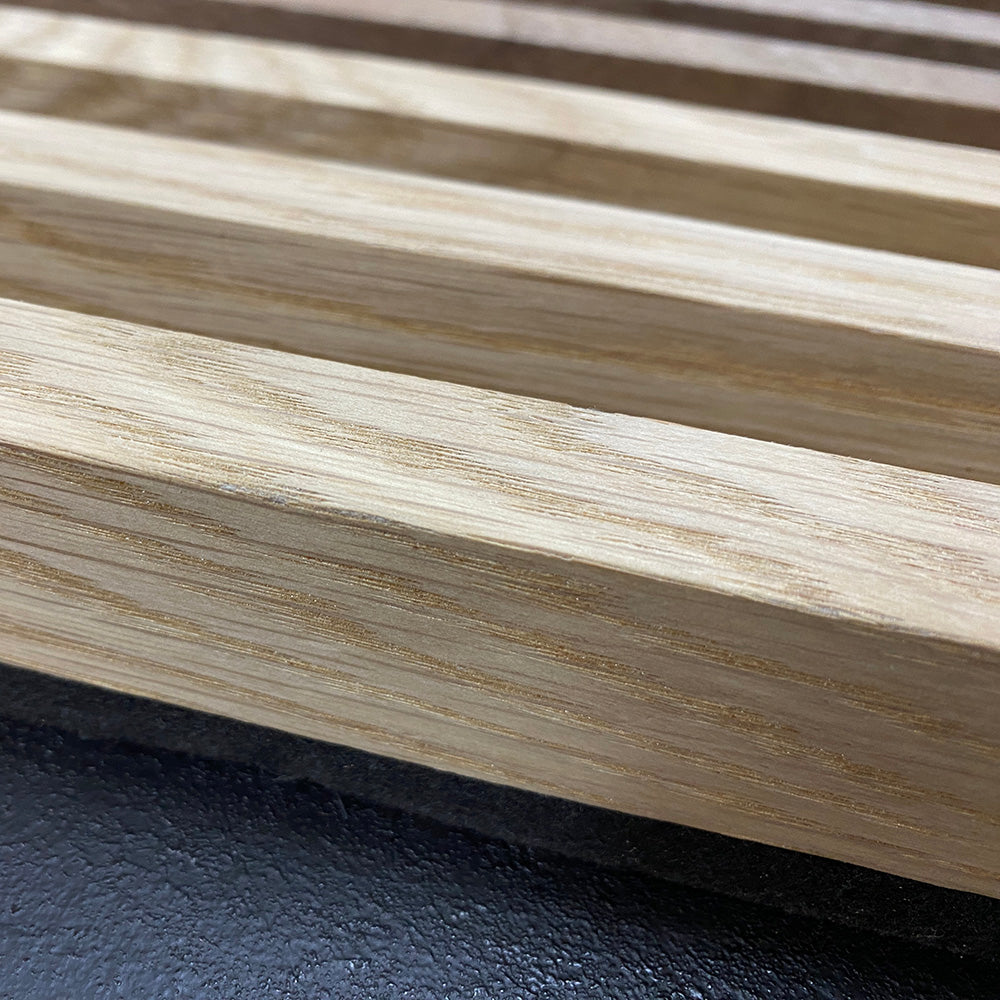 WOODFLEX Flexible Acoustic Battened Wood Slat Panel - 3-Sided Full Wrap Oak Veneer - 2700mm x 600mm - Soundproof Wall Paneling for Home Theater, Office & Studio