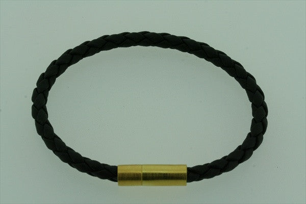 19cm Black Rubber Magnetic Bracelet with Gold Plating - Unisex Fashion Accessory for Pain Relief & Wellness - Perfect for Sports, Yoga & Daily Wear