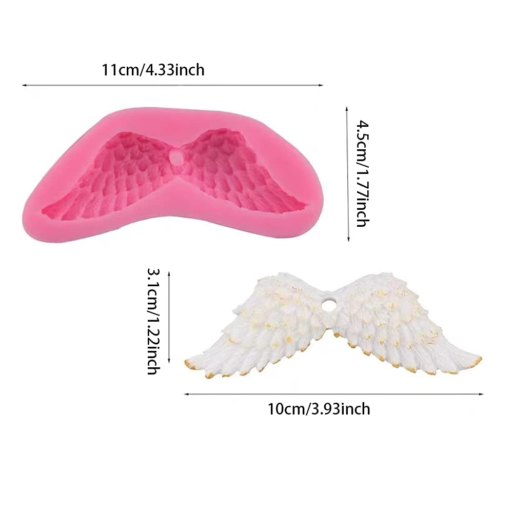 2Pcs Angel Wings Silicone Molds for DIY Soap, Chocolate, Fondant & Cake Decorating - Aromatherapy Plaster & Handmade Craft Supplies - Perfect for Baking, Wedding, Party & Gift Making