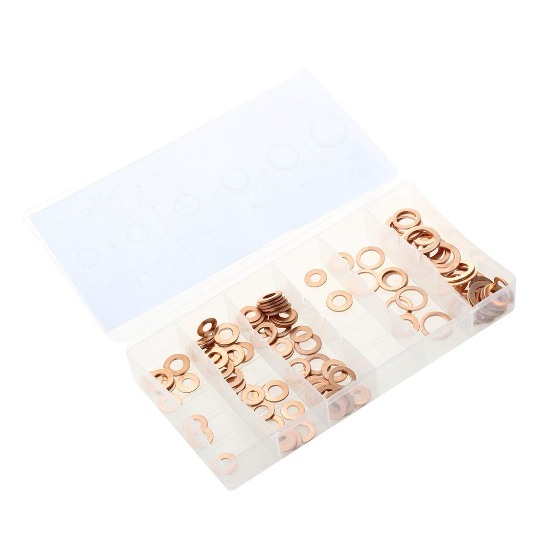 Ochoos 110-Piece Copper Washer Assortment Kit - Durable Sealing Washers for Plumbing, Automotive & DIY Projects | Rust-Resistant Metal Gaskets for Leak Prevention