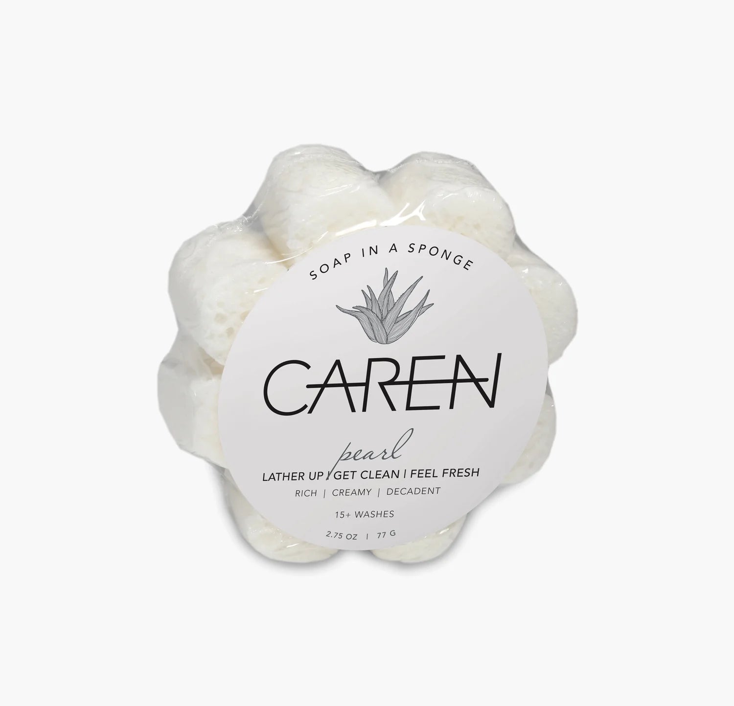 Natural Caren Pearl Soap Sponge - Exfoliating & Cleansing Bar for Face & Body - Perfect for Sensitive Skin & Daily Skincare Routine
