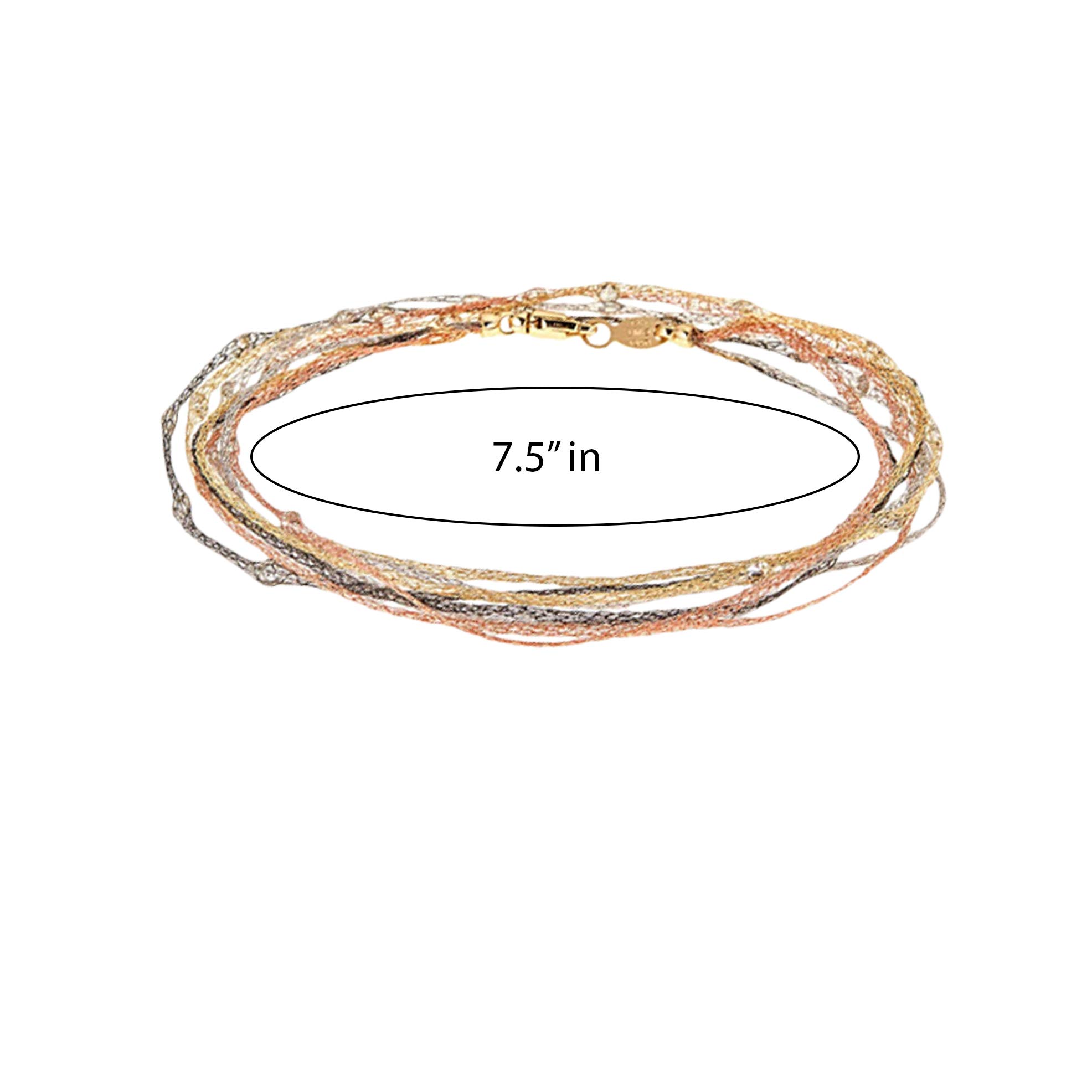 925 Sterling Silver Floating Gemstone Multi-Strand Bracelet for Women | Elegant 7.5