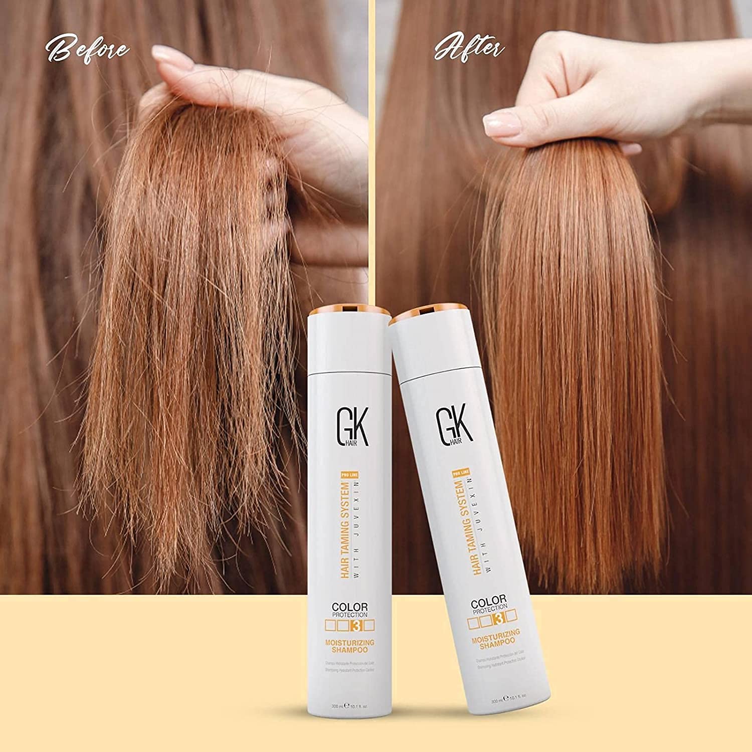 GK Hair Global Keratin Moisturizing Shampoo & Conditioner Set 1000ml with Leave-in Spray 120ml - Repair Dry Damaged Hair for Smooth Silky Strands | Salon Quality Hair Care for Daily Use & Professional Styling