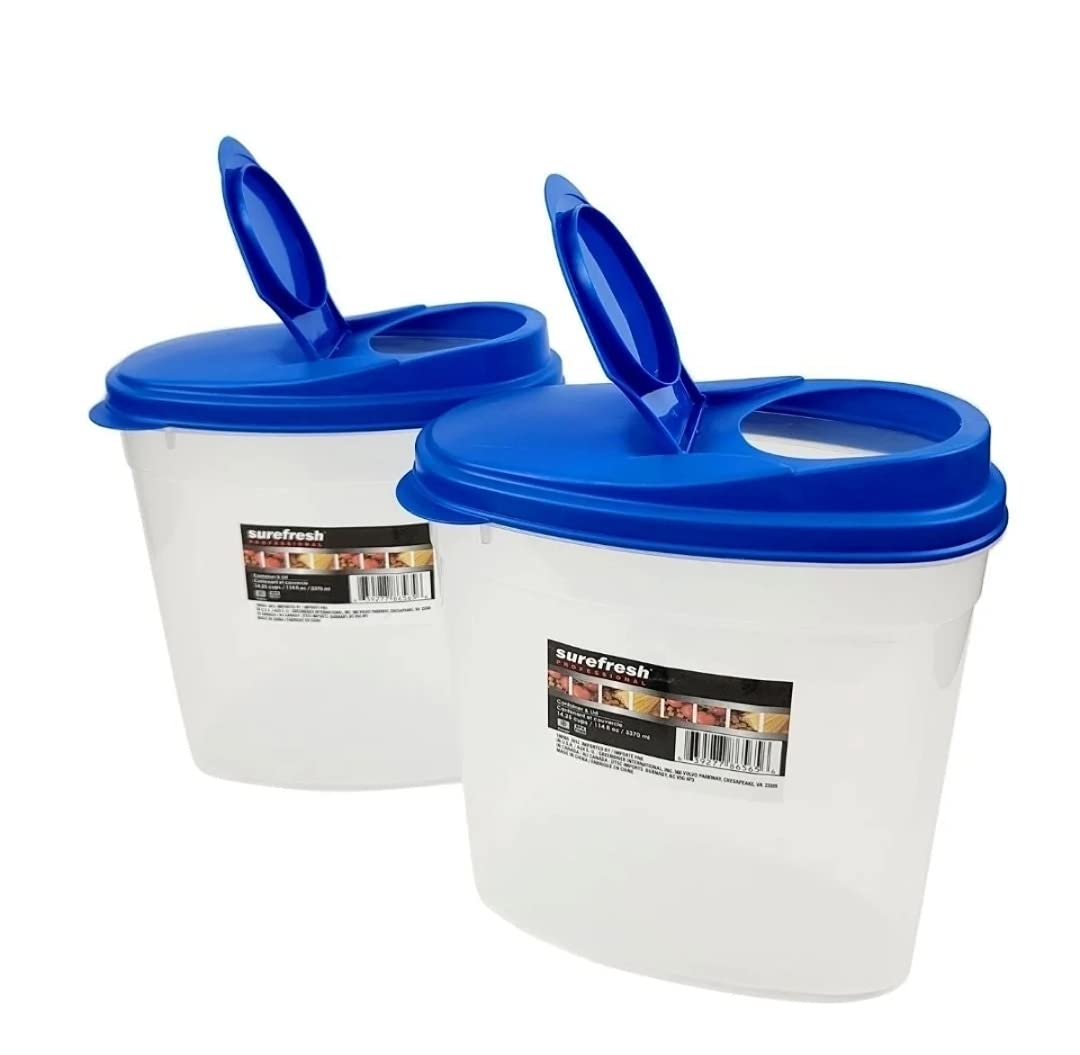 2-Piece SureFresh Food Storage Containers with Lids - Airtight Kitchen Organizers for Meal Prep, Leftovers & Pantry Organization (Set of 2)