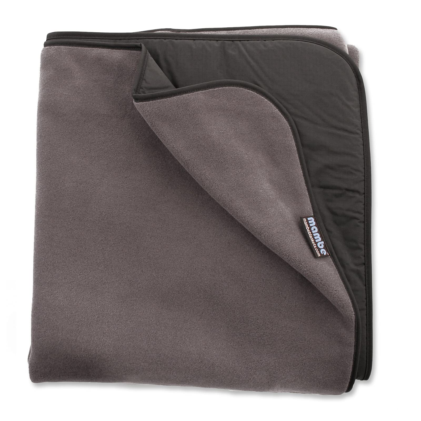 Mambe Large Waterproof Windproof Outdoor Blanket - 100% Fleece & Nylon Machine Washable Throw for Camping, Picnics, Beach - Perfect for Backyard, Hiking, Travel and Outdoor Adventures
