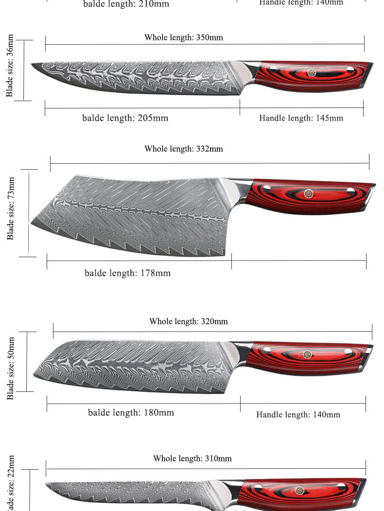 Premium Damascus Steel VG10 Core 6-Piece Japanese Kitchen Knife Set - Professional Chef Knives for Slicing, Dicing & Food Prep - Perfect for Home Cooks & Culinary Experts