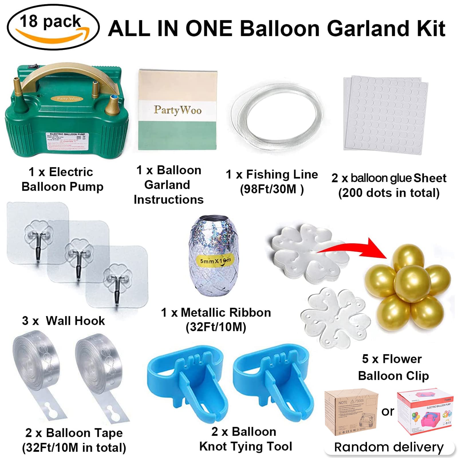 100 Pink Balloons for Parties with Electric Balloon Pump - Birthday Decorations, Baby Showers, Wedding & Celebration Supplies