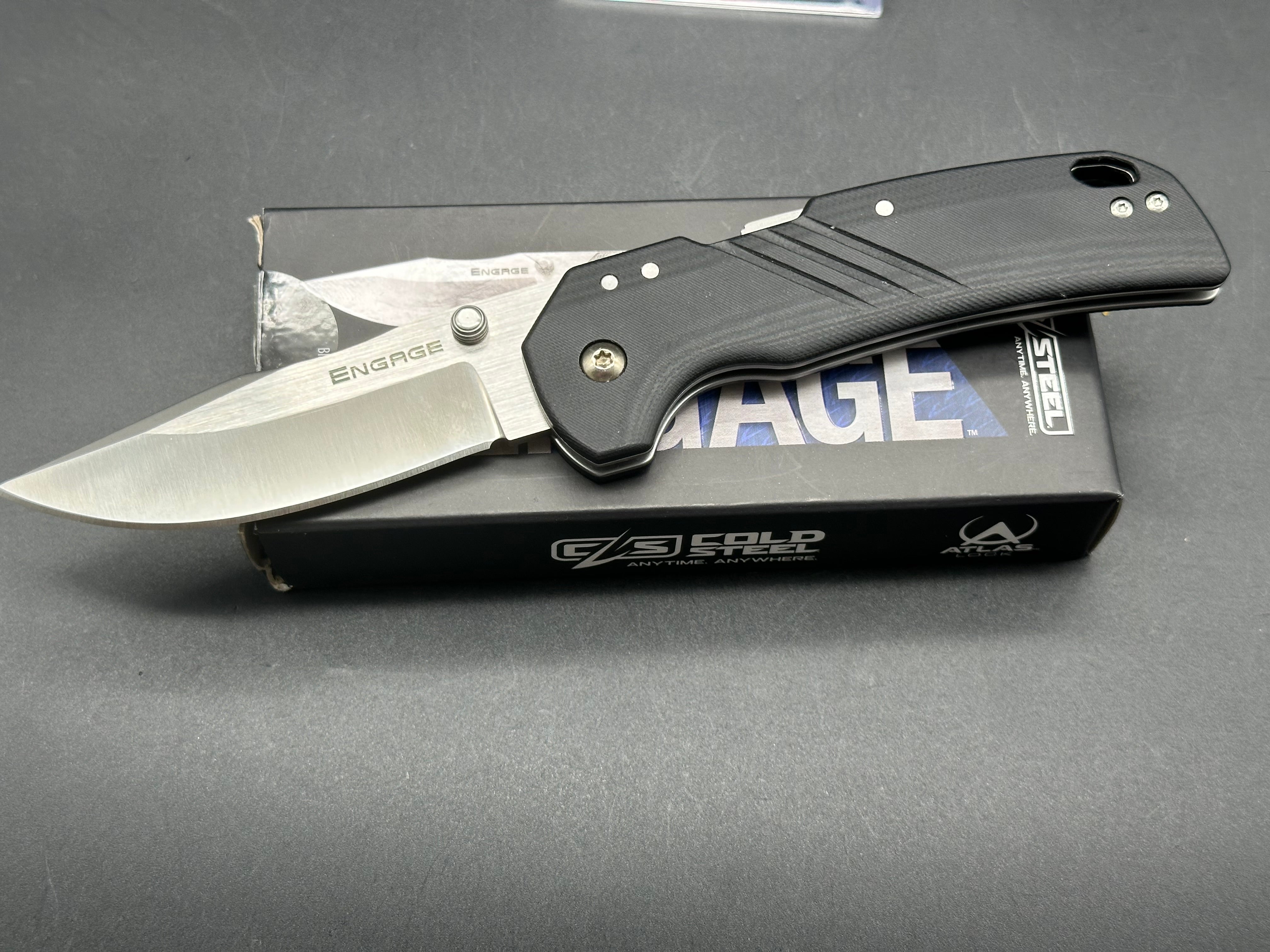 Cold Steel Engage Atlas Lock Folding Knife - Black G10 Handle, S35VN Steel Blade - EDC, Outdoor Camping, Hunting & Survival Gear