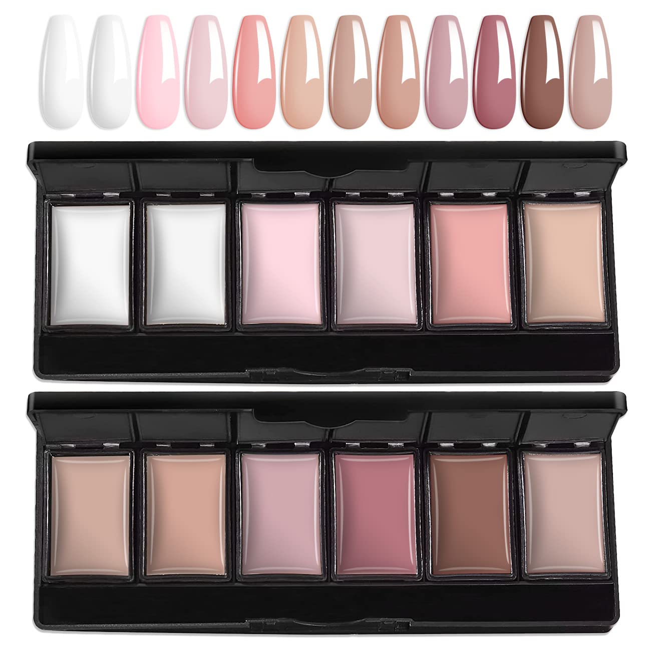 AIMEILI Hema-Free Solid Gel Nail Polish Set - 12 Colors UV LED Soak Off White & Pink Cream Gel Polish for Manicures | Perfect for Salon, Home Use & Nail Art DIY