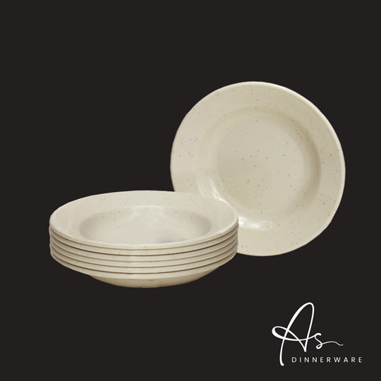 8-Piece Soup Bowl Set - Durable Porcelain Dinner Plates (6PC/PKT, 32PKT/CTN) AS1508 6M - Perfect for Restaurants, Catering & Family Dining
