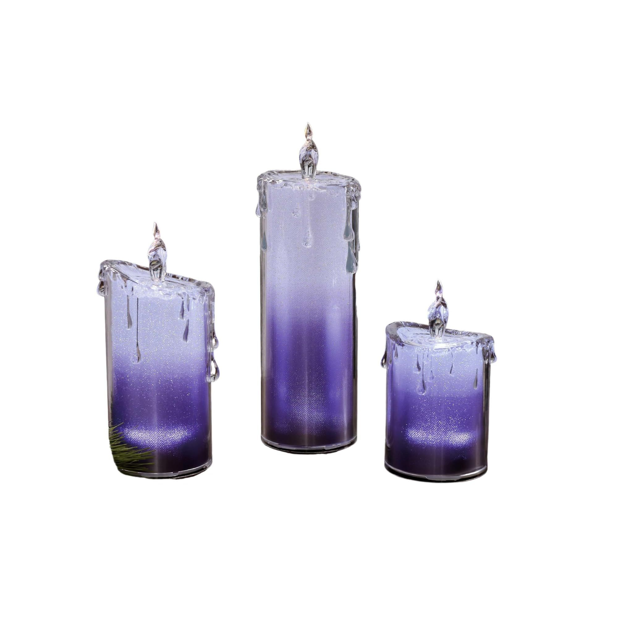 Glitter LED Lighted Candles - 9.5