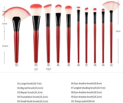 Professional 24-Piece Makeup Brush Set for Face & Eyes - Soft Synthetic Bristles, Red Handle - Perfect for Makeup Artists & Beginners (Home, Travel, Salon Use)