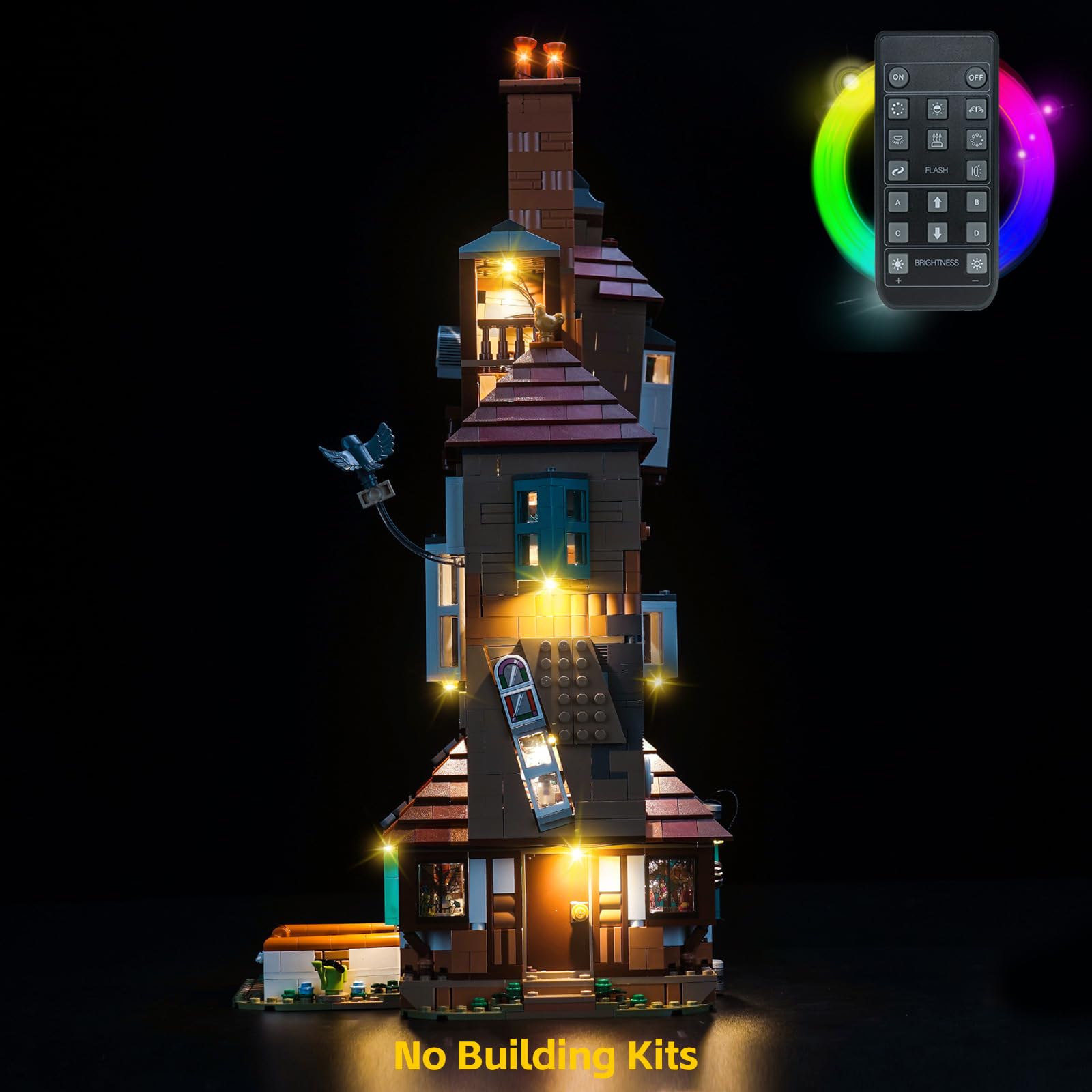 Remote Control LED Light Kit for Lego 76437 The Burrow – Collectors' Edition | Compatible Lighting Set for Creative Building Toys | Perfect for Display & Nighttime Play