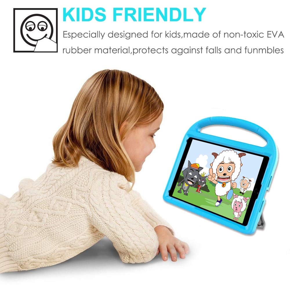 SUPLIK Shockproof Kids iPad Case for iPad 5th/6th Generation, iPad Air 2, iPad Pro 9.7 (9.7-inch 2017/2018) - Durable Protective Cover with Handle Stand & Screen Protector - Perfect for School, Travel & Home Use - Blue