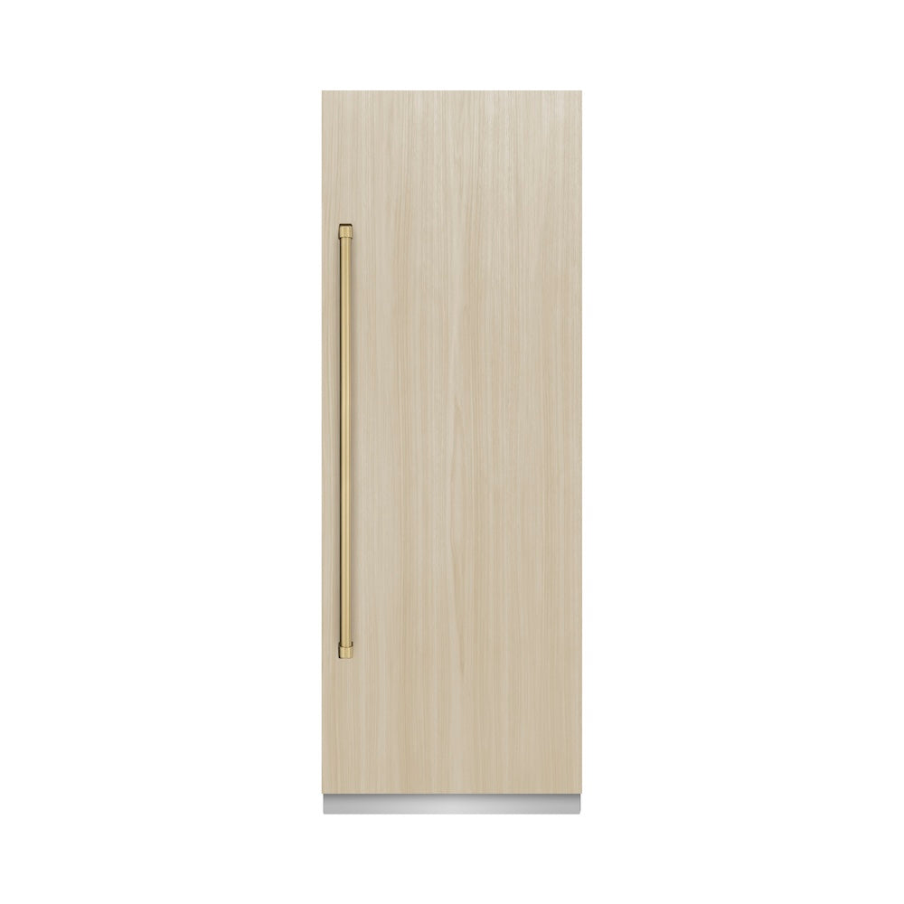 ZLINE Autograph Edition 30-inch 16.7 cu. ft. Panel Ready Column Refrigerator - Graphite Gray Interior with Champagne Bronze Accents (RBCRVZ 30 CB) | Perfect for Modern Kitchens, Open-Concept Homes & Luxury Appliances Collection