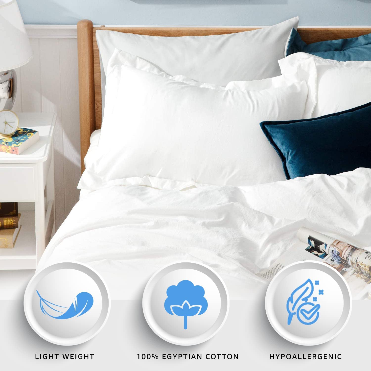 Premium 800 Thread Count Egyptian Cotton Duvet Cover Set - Super King Size with Zipper Closure & Corner Ties (Ivory) | 1 Duvet Cover + 2 Pillow Shams | Luxury Bedding for Master Bedroom, Guest Room & Hotel Use