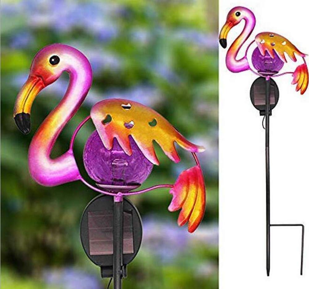 2 Pack Flamingo Solar Pathway Lights - Waterproof Outdoor Garden Stake Lights with Warm White LED for Lawn, Patio, Courtyard | Perfect for Landscape Lighting, Walkway Decoration & Backyard Ambience