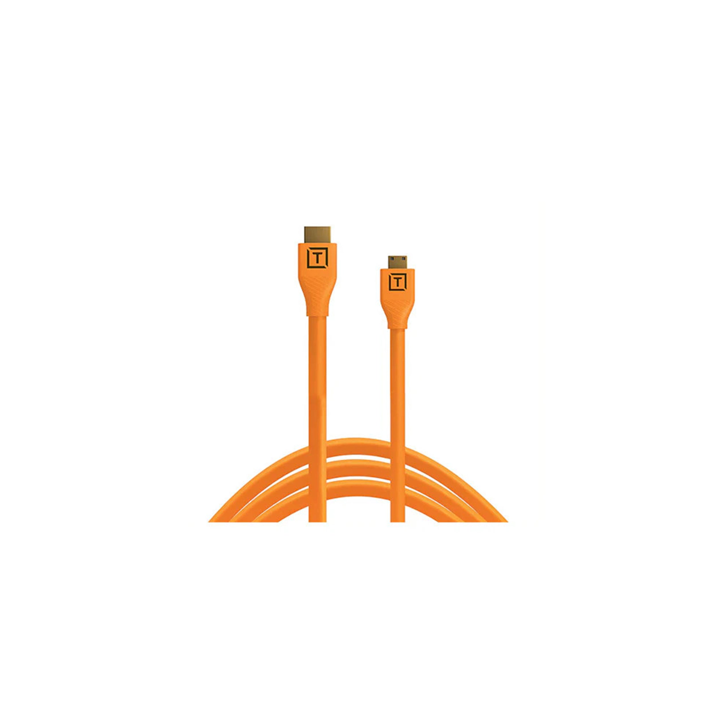 TetherPro HDMI Mini to HDMI 2.0 Cable - 15ft (H2C15 ORG) - High-Speed 4K 60Hz Video & Audio - Durable Nylon Braided - for Cameras, Drones, Laptops & Home Theater Systems