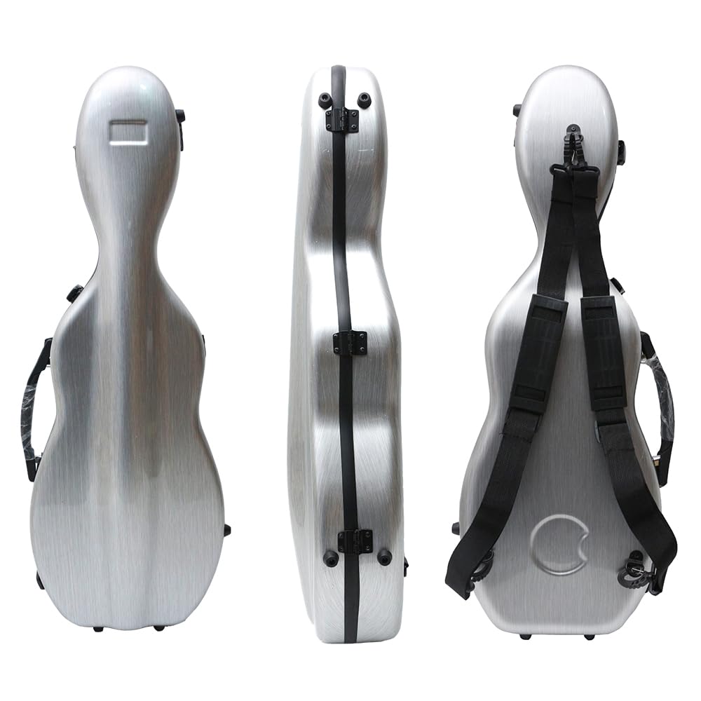 Premium 4/4 Full Size Violin Hard Case - Carbon Fiber Composite with Soft Padding, Strong Handle & Back Straps (Silver) | Perfect for Travel, Performances & School Use
